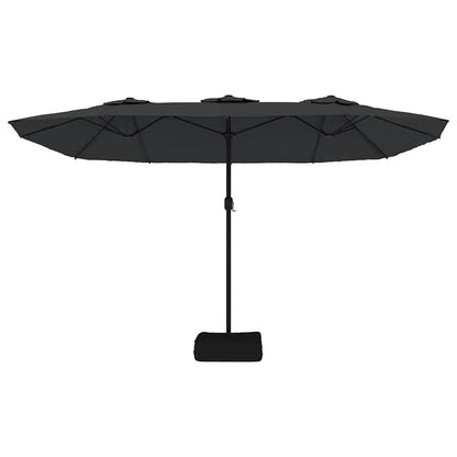 vidaXL Double-Head Garden Parasol Black 449x265 cm
