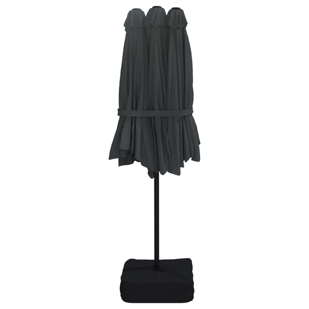 vidaXL Double-Head Garden Parasol Black 449x265 cm
