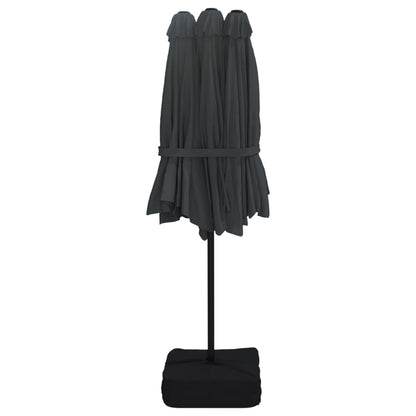 vidaXL Double-Head Garden Parasol Black 449x265 cm