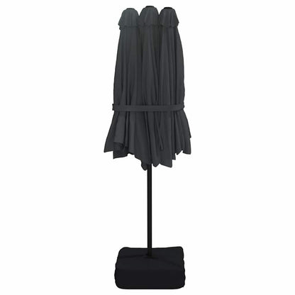 vidaXL Double-Head Garden Parasol Black 449x265 cm