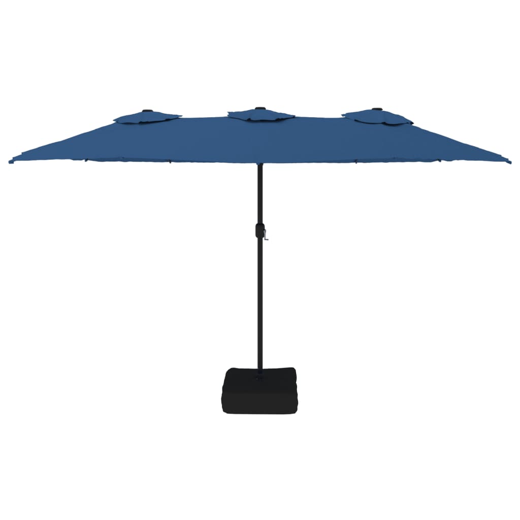vidaXL Double-Head Garden Parasol Azure Blue 449x265 cm