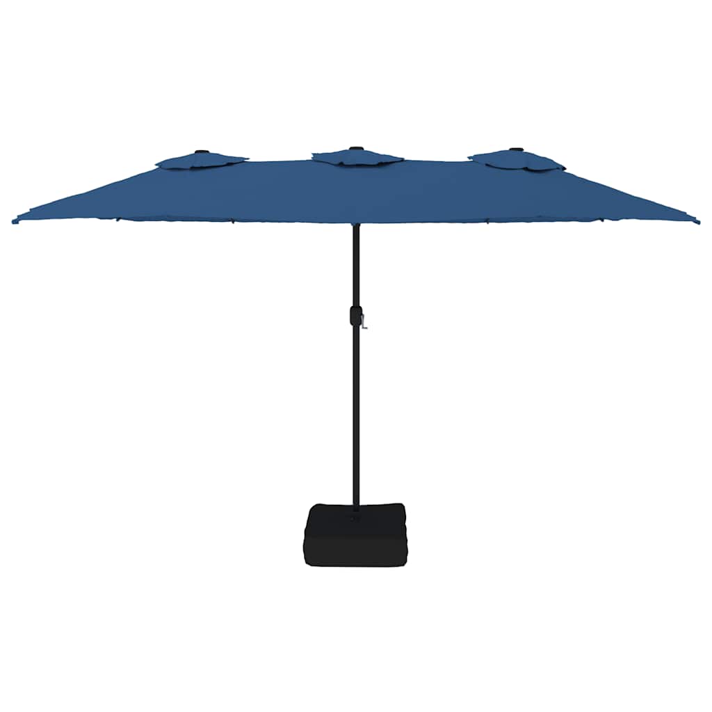 vidaXL Double-Head Garden Parasol Azure Blue 449x265 cm