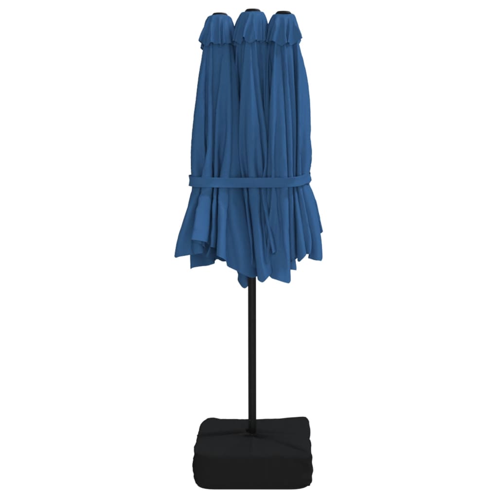 vidaXL Double-Head Garden Parasol Azure Blue 449x265 cm