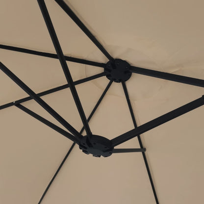 vidaXL Double-Head Garden Parasol with LEDs Taupe 449x265 cm