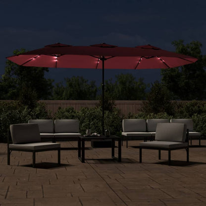 vidaXL Garden Parasol | Bordeaux red, dark grey