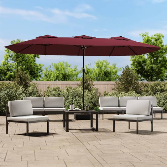 vidaXL Garden Parasol | Bordeaux red, dark grey