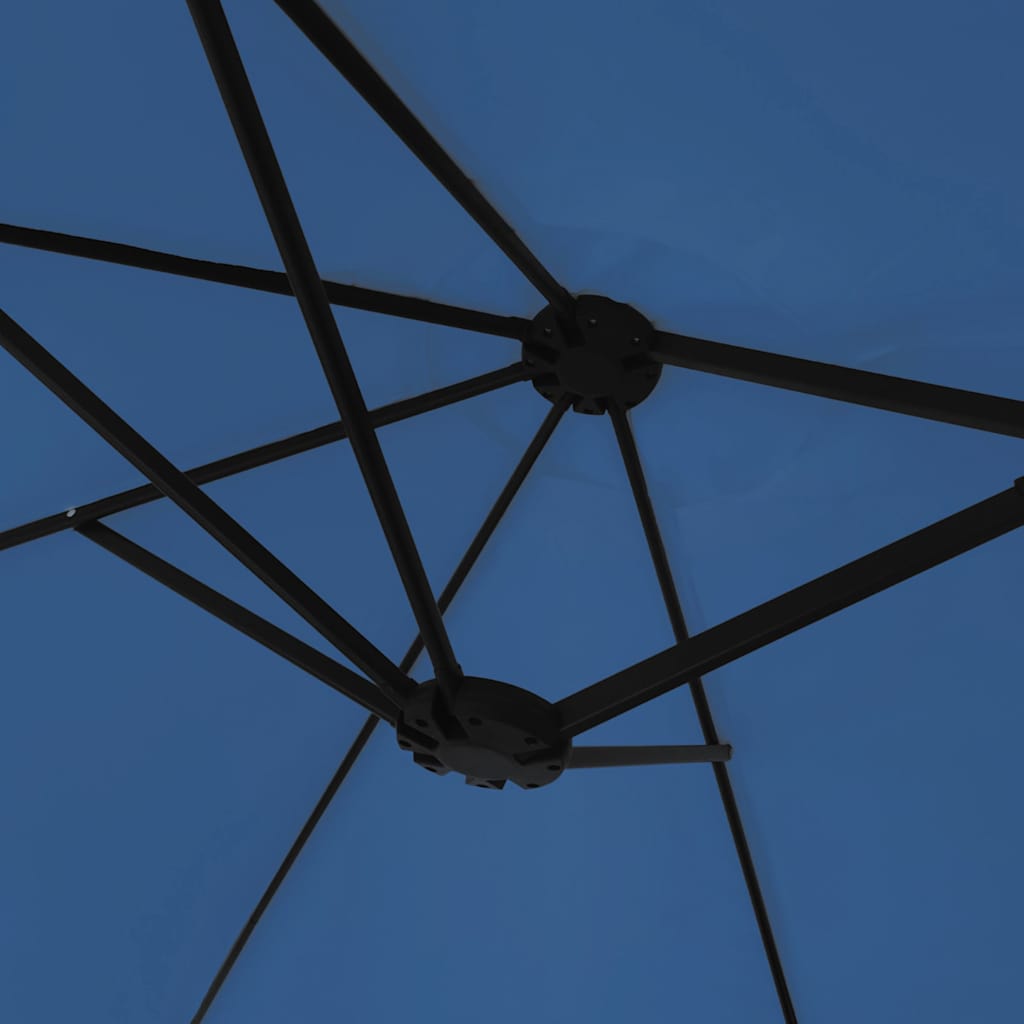 vidaXL Double-Head Garden Parasol with LEDs Azure Blue 449x265 cm
