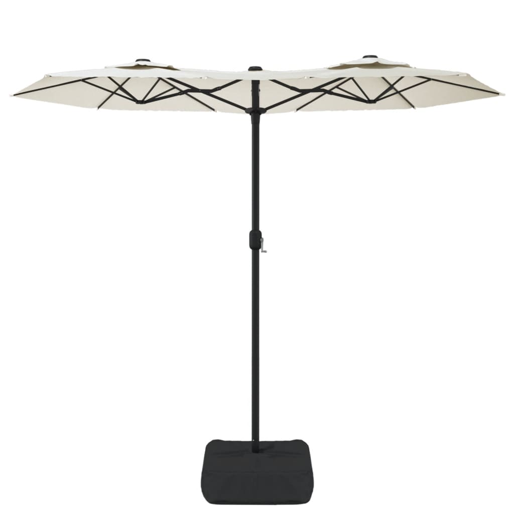 vidaXL Double-Head Garden Parasol Sand White 316x145 cm