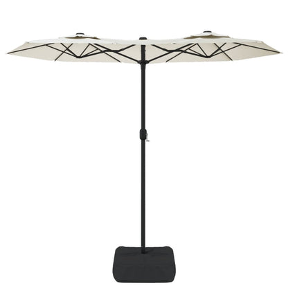 vidaXL Double-Head Garden Parasol Sand White 316x145 cm