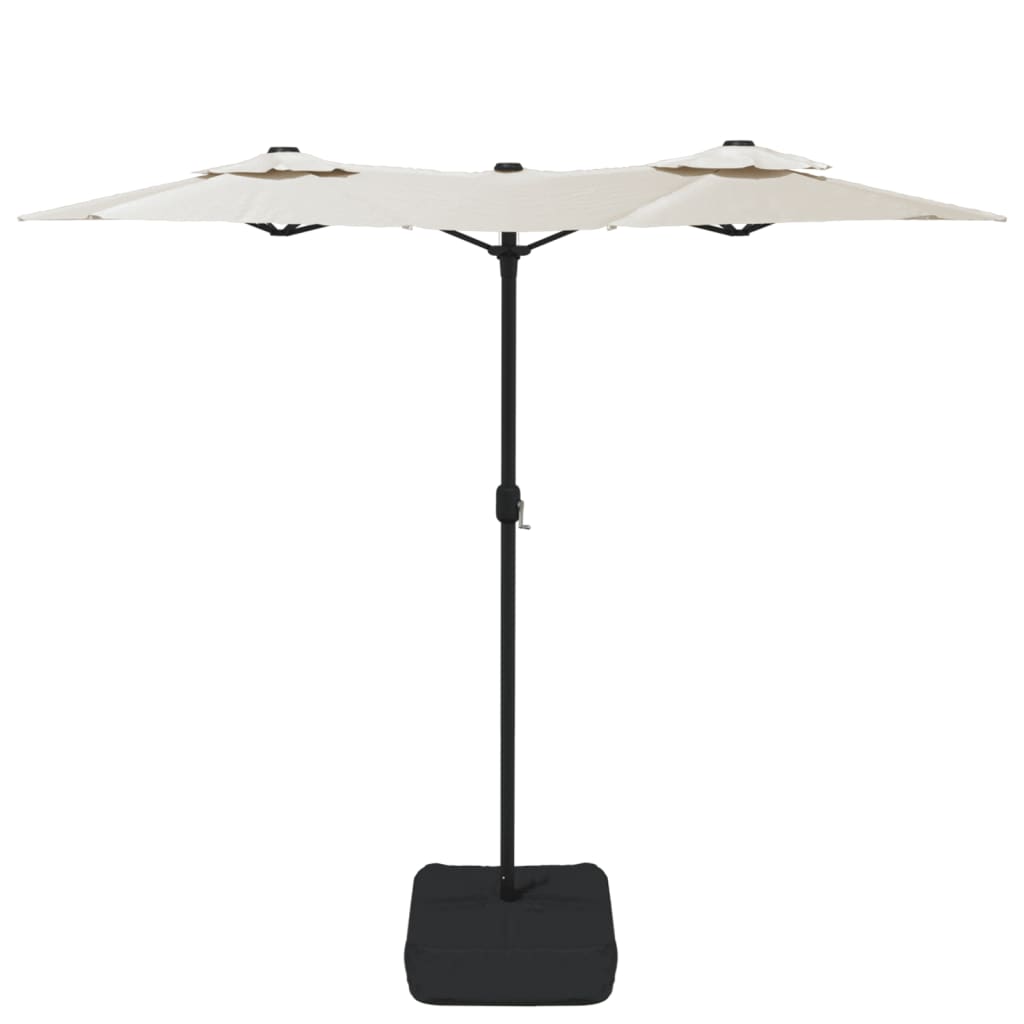 vidaXL Double-Head Garden Parasol Sand White 316x145 cm
