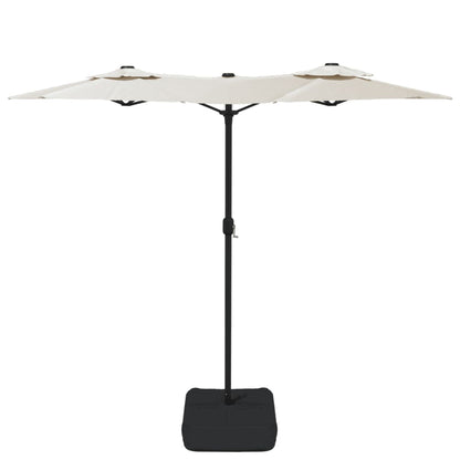 vidaXL Double-Head Garden Parasol Sand White 316x145 cm