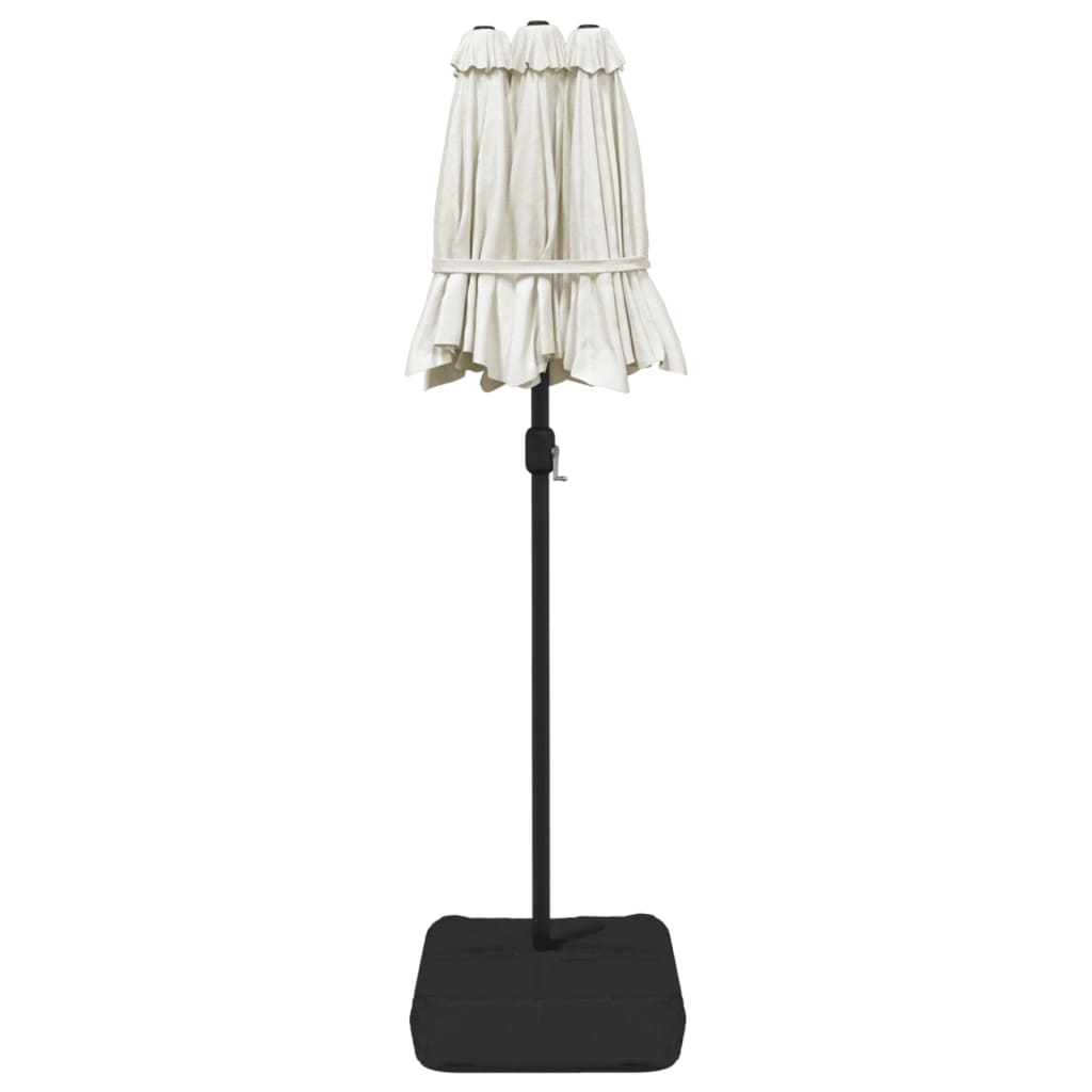 vidaXL Double-Head Garden Parasol Sand White 316x145 cm