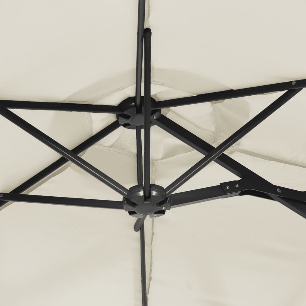 vidaXL Double-Head Garden Parasol Sand White 316x145 cm
