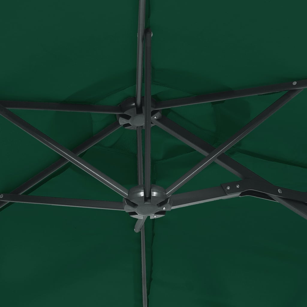 vidaXL Double-Head Garden Parasol Green 316x145 cm