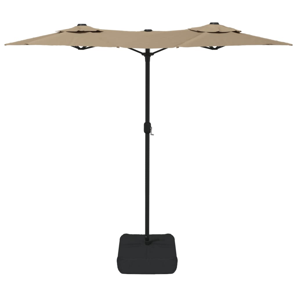 vidaXL Double-Head Garden Parasol Taupe 316x145 cm