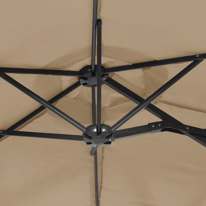 vidaXL Double-Head Garden Parasol Taupe 316x145 cm