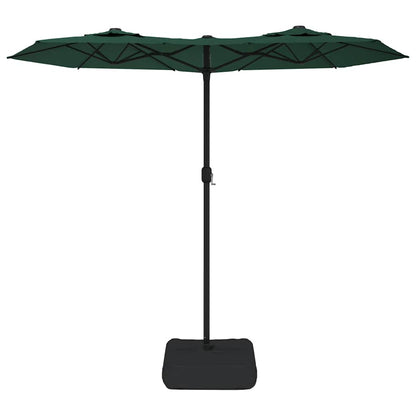 vidaXL Double-Head Garden Parasol with LEDs Green 316x145 cm