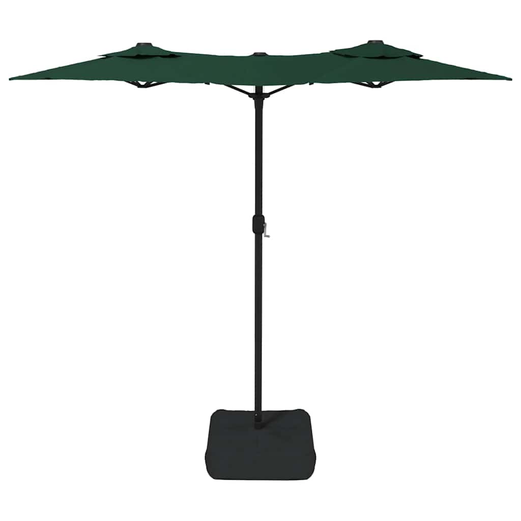 vidaXL Double-Head Garden Parasol with LEDs Green 316x145 cm
