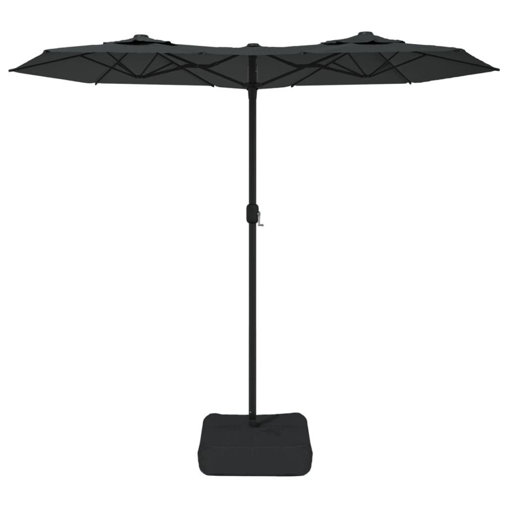 vidaXL Double-Head Garden Parasol with LEDs Anthracite 316x145 cm