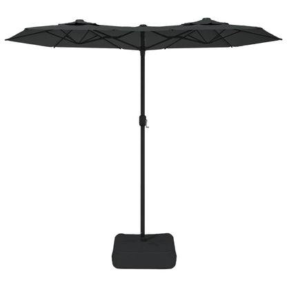 vidaXL Double-Head Garden Parasol with LEDs Anthracite 316x145 cm