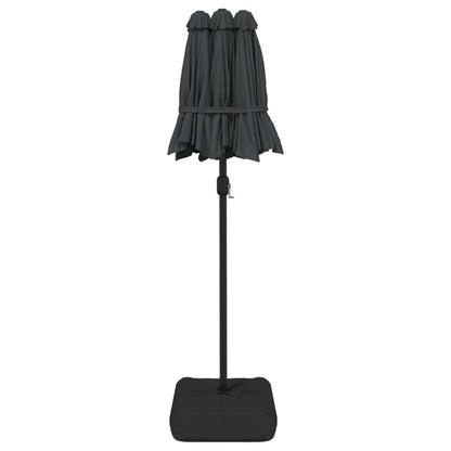 vidaXL Double-Head Garden Parasol with LEDs Anthracite 316x145 cm