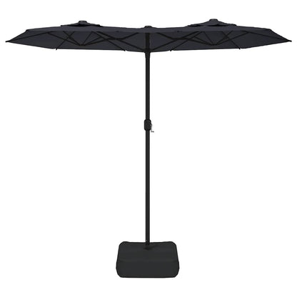 vidaXL Double-Head Garden Parasol with LEDs Black 316x145 cm