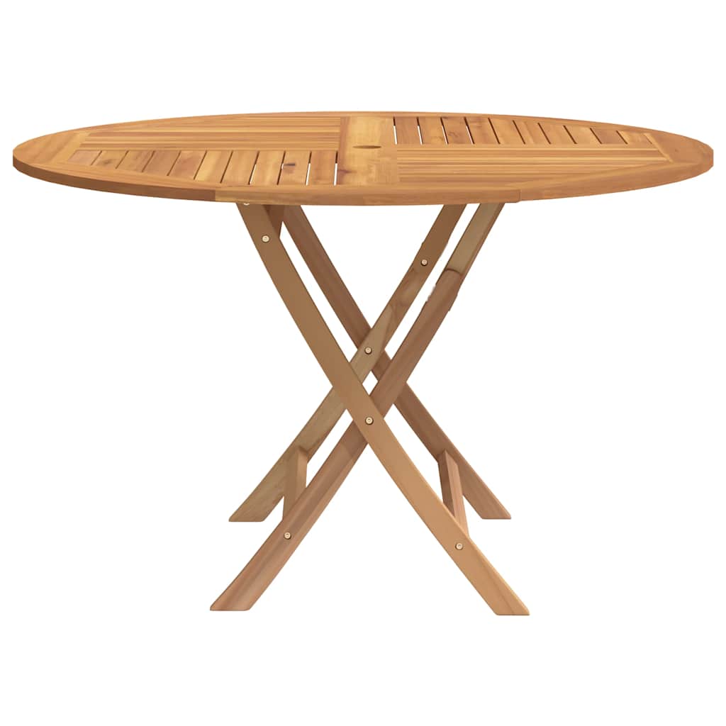 vidaXL Folding Garden Table Ø 110x75 cm Solid Wood Teak