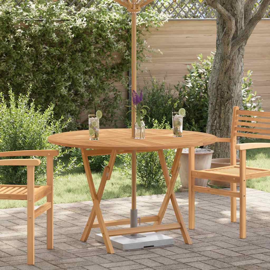 vidaXL Folding Garden Table Ø 110x75 cm Solid Wood Teak
