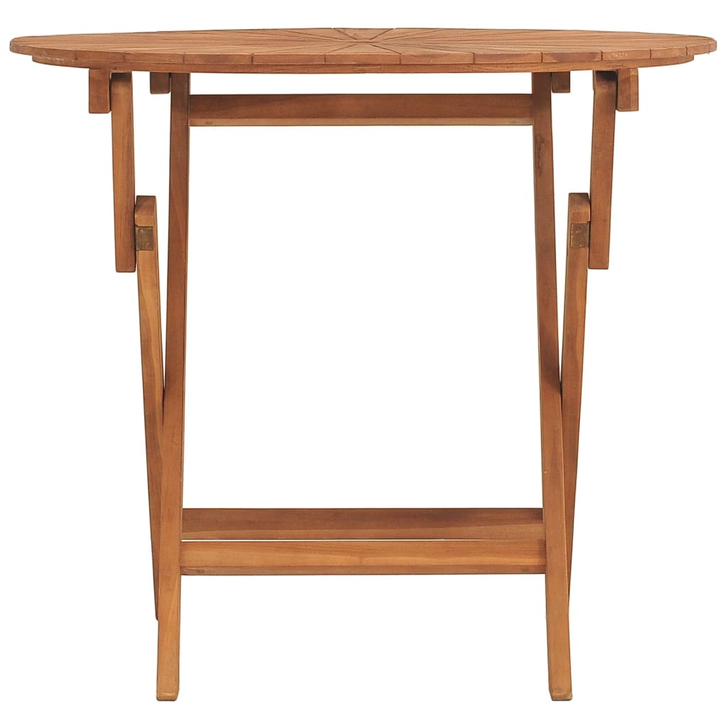 vidaXL Folding Garden Table Ø 85x75 cm Solid Wood Teak