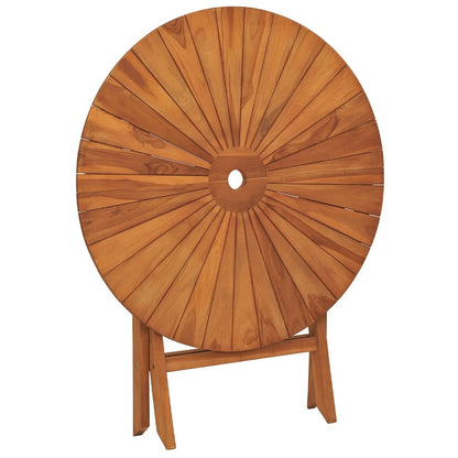 vidaXL Folding Garden Table Ø 85x75 cm Solid Wood Teak