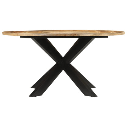 vidaXL Dining Table Ø150x76 cm Solid Rough Wood Mango