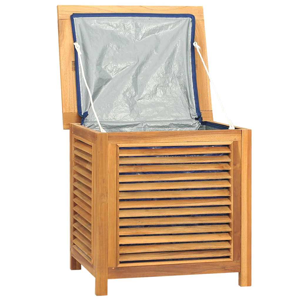vidaXL Garden Storage Box with Bag 60x50x58 cm Solid Wood Teak