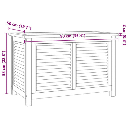vidaXL Garden Storage Box with Bag 90x50x58 cm Solid Wood Teak