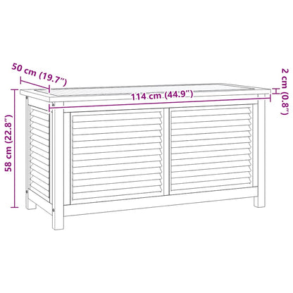 vidaXL Garden Storage Box with Bag 114x50x58 cm Solid Wood Teak