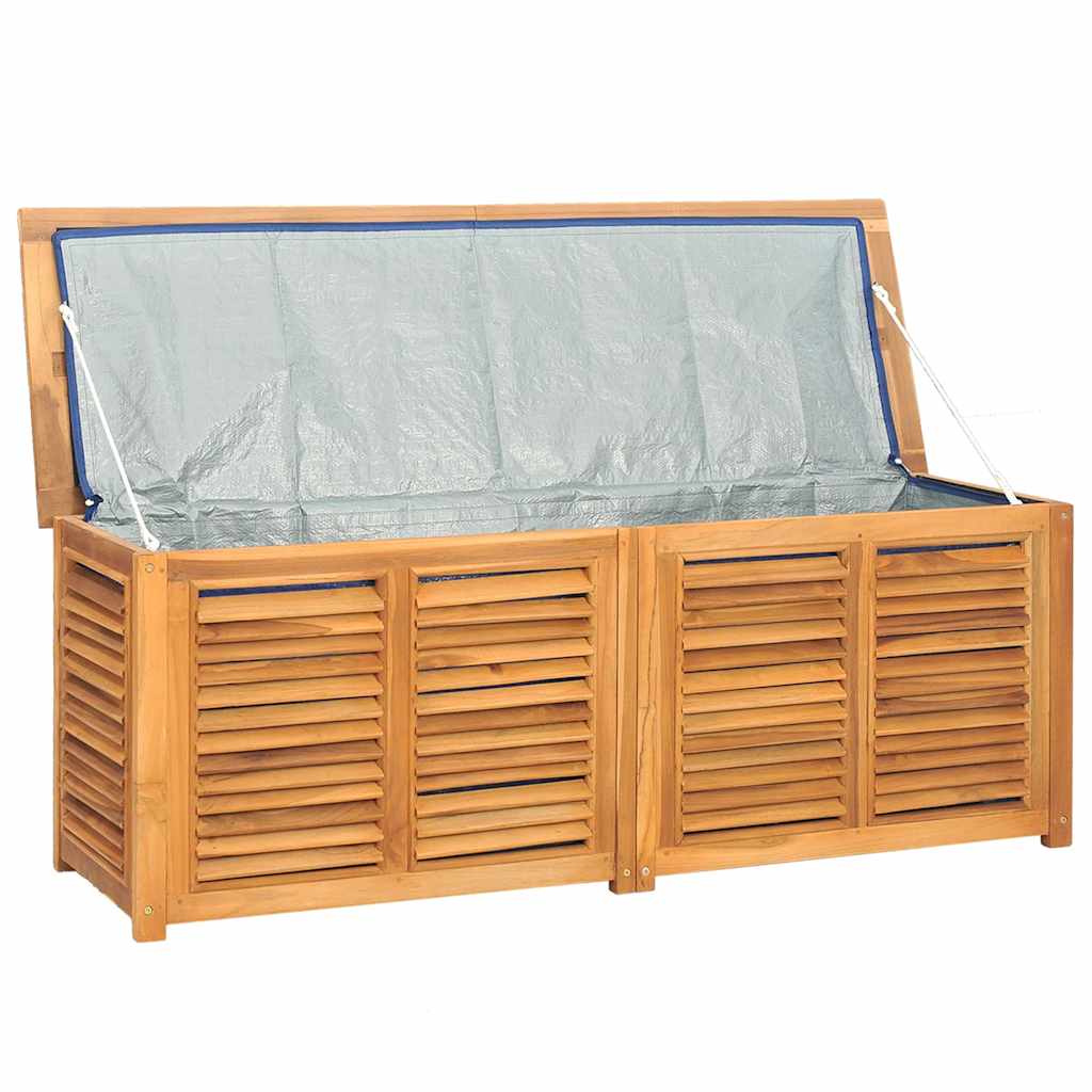 vidaXL Garden Storage Box with Bag 150x50x55 cm Solid Wood Teak
