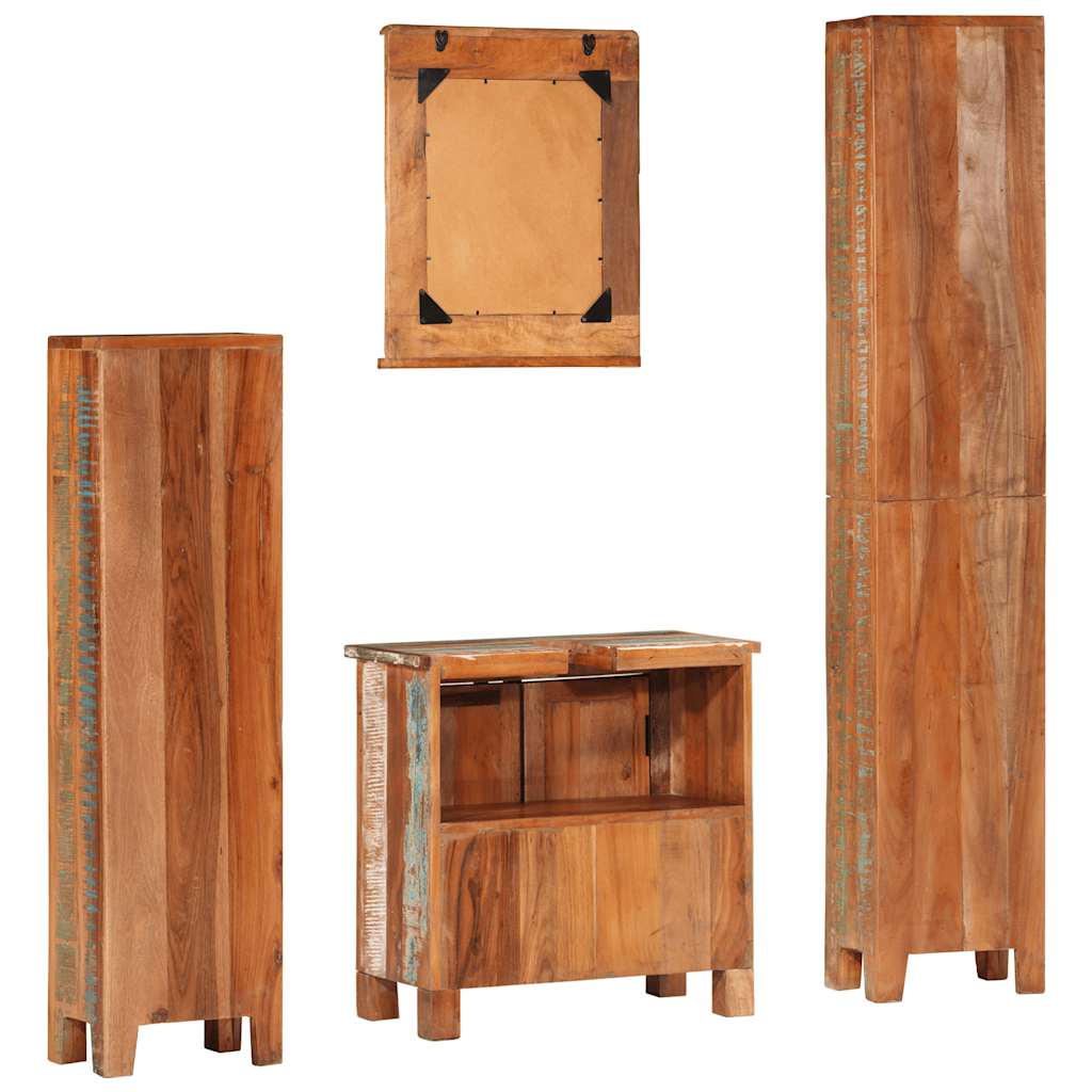 vidaXL 4 Piece Bathroom Furniture Set Solid Wood Reclaimed