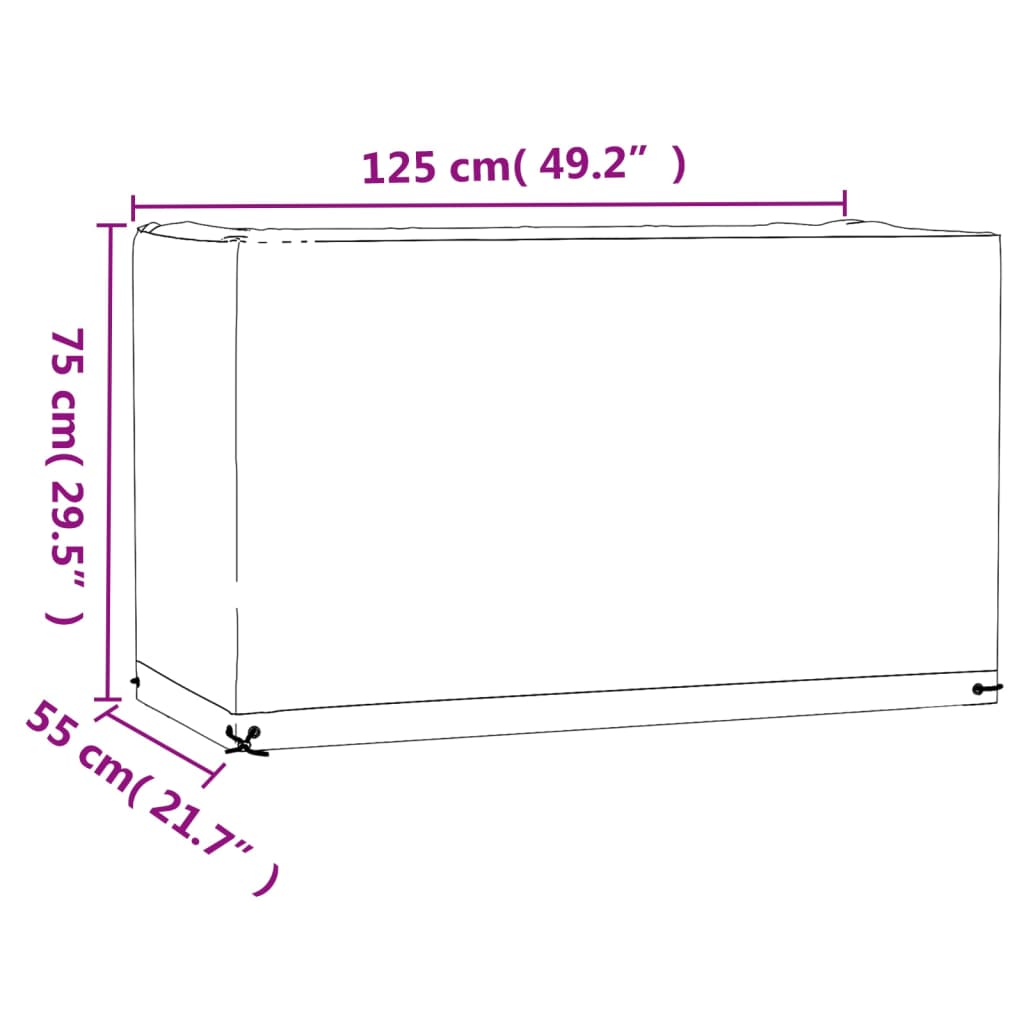vidaXL Garden Furniture Cover 8 Eyelets 125x55x75 cm Rectangular