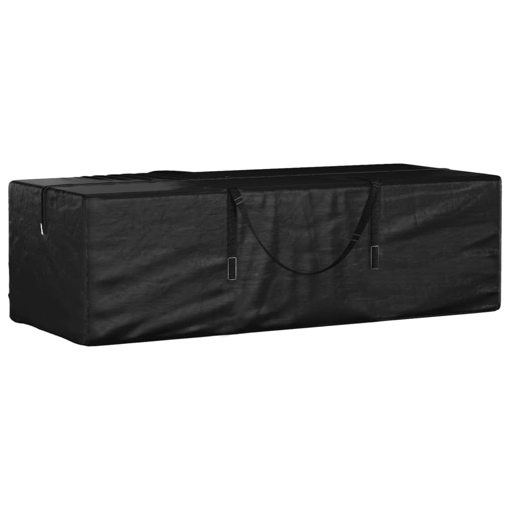 vidaXL Garden Cushion Storage Bag Black 135x40x55 cm Polyethylene