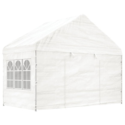 vidaXL Gazebo with Roof White 4.46x4.08x3.22 m Polyethylene