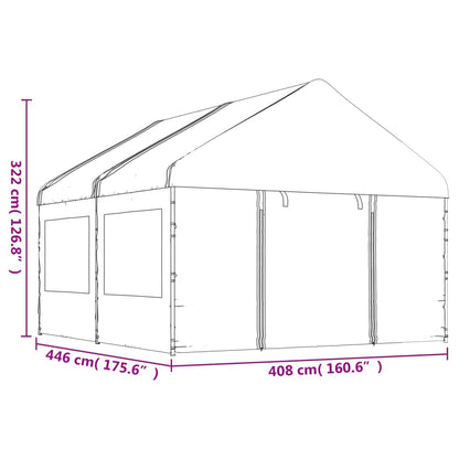 vidaXL Gazebo with Roof White 4.46x4.08x3.22 m Polyethylene