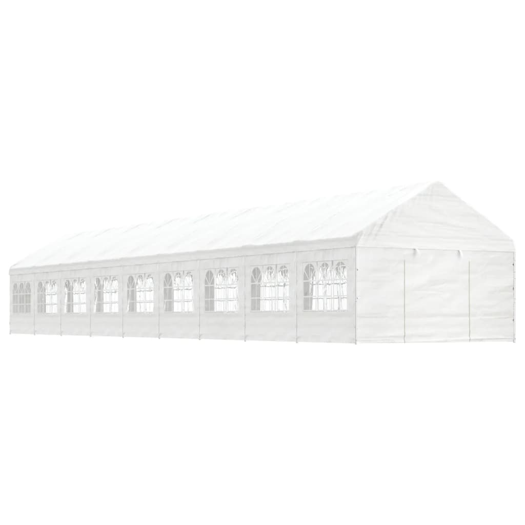 vidaXL Gazebo with Roof White 20.07x4.08x3.22 m Polyethylene