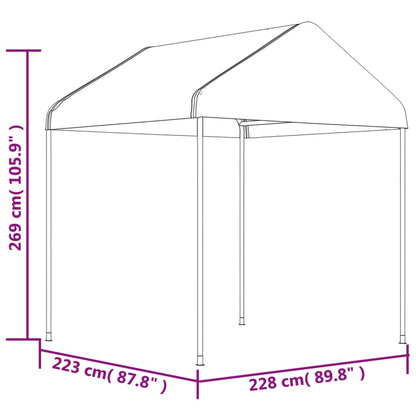 vidaXL Gazebo with Roof White 4.46x2.28x2.69 m Polyethylene