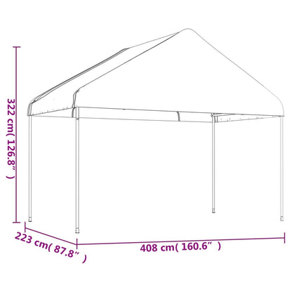 vidaXL Gazebo with Roof White 8.92x4.08x3.22 m Polyethylene