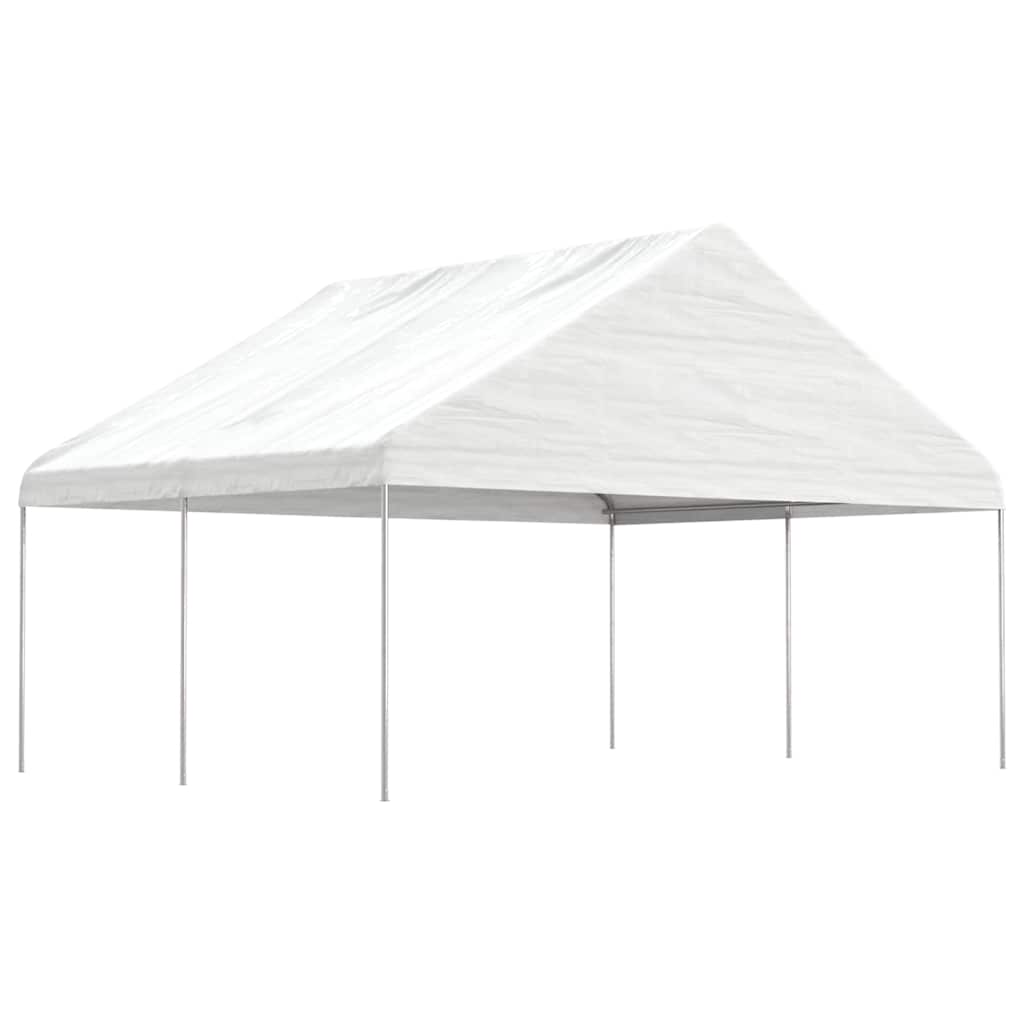 vidaXL Gazebo with Roof White 4,46x5,88x3,75 m Polyethylene