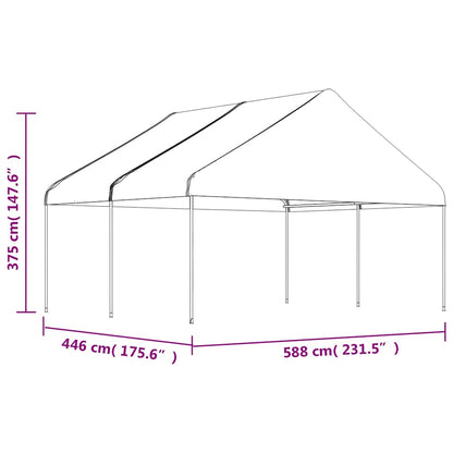 vidaXL Gazebo with Roof White 4,46x5,88x3,75 m Polyethylene