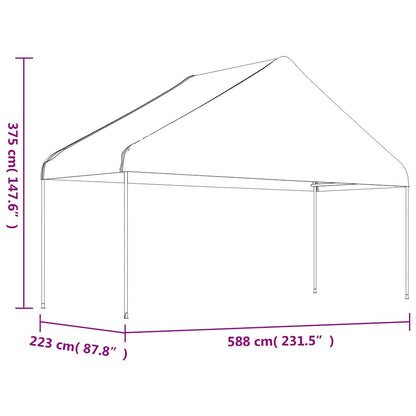vidaXL Gazebo with Roof White 4,46x5,88x3,75 m Polyethylene