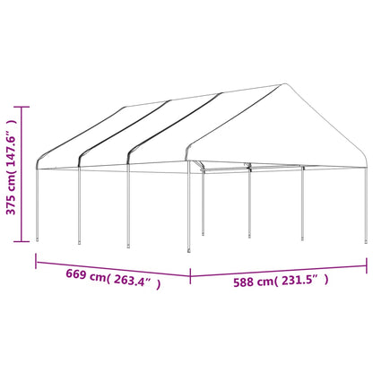 vidaXL Gazebo with Roof White 6,69x5,88x3,75 m Polyethylene