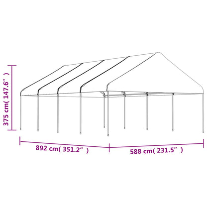 vidaXL Gazebo with Roof White 8,92x5,88x3,75 m Polyethylene