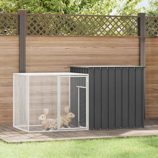 vidaXL Rabbit Cage Anthracite 200x91x100 cm Galvanised Steel