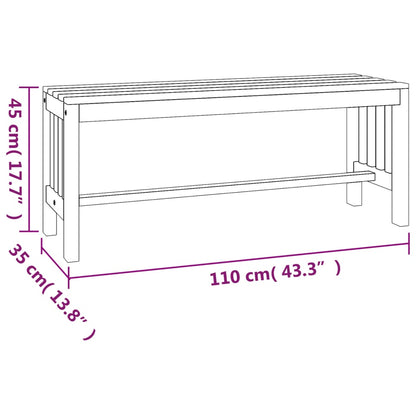 vidaXL Garden Bench 110 cm Solid Wood Eucalyptus
